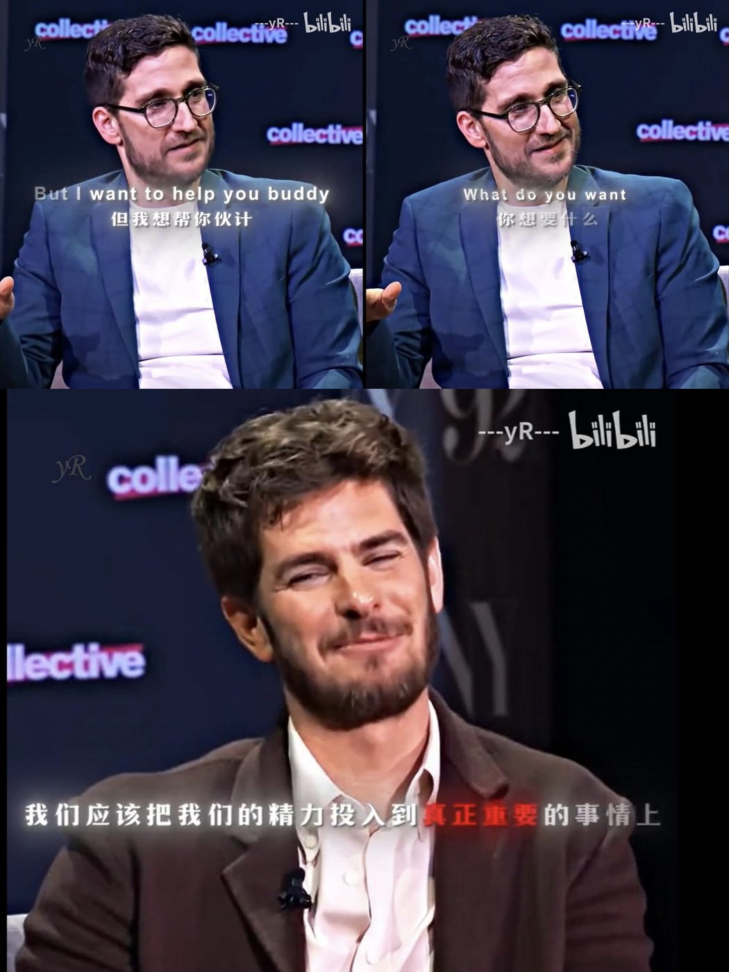 Andrew Garfield speaking at a press event